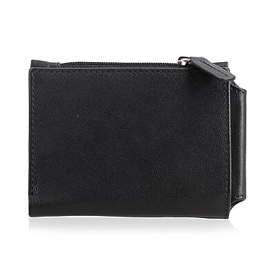 Black Genuine Leather Shoulder Bag and Wallet