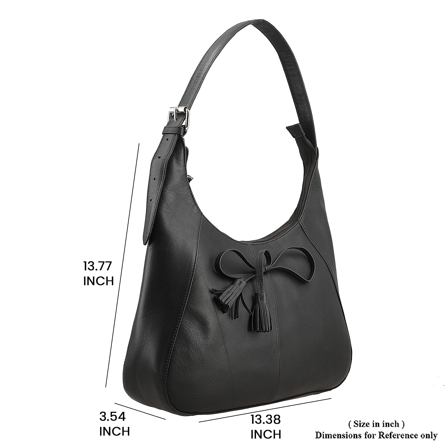 Black Genuine Leather Shoulder Bag and Wallet