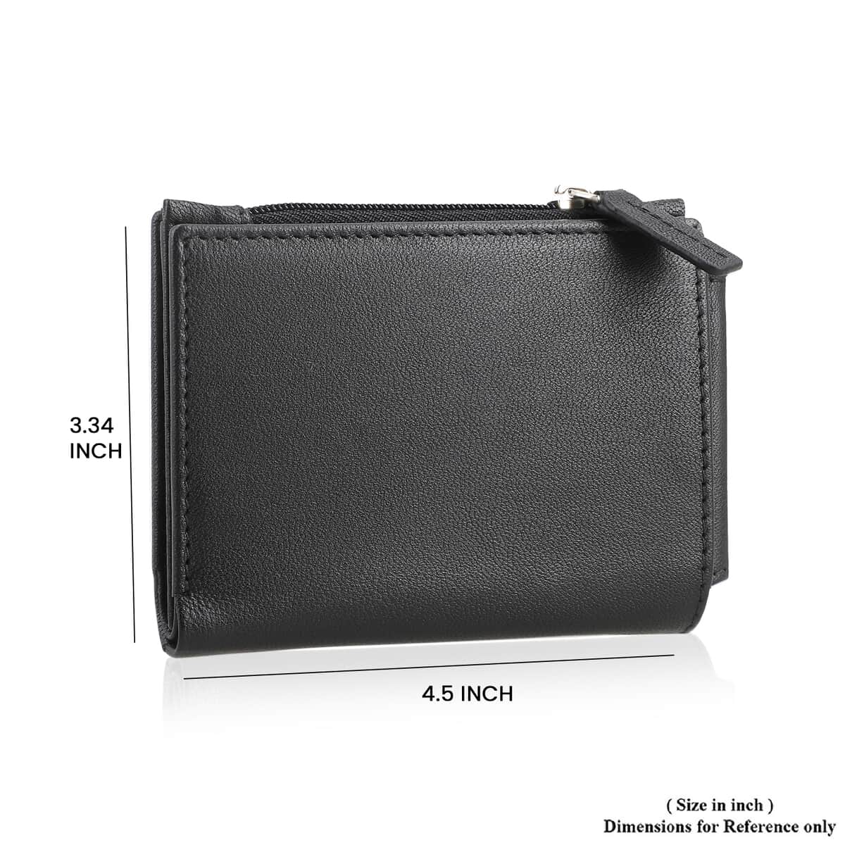 100% Genuine leather shoulder  bag DIMENSION-  BAG - 13.38 L x 13.77 H x 3.54 W inches Wallet Size -L(4.5)X H(3.34)X W(0.7) in COLOR: Black image number 8