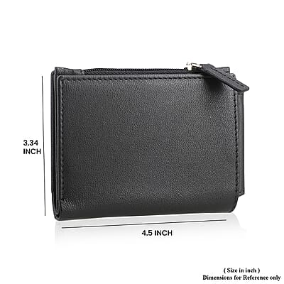 Black Genuine Leather Shoulder Bag and Wallet