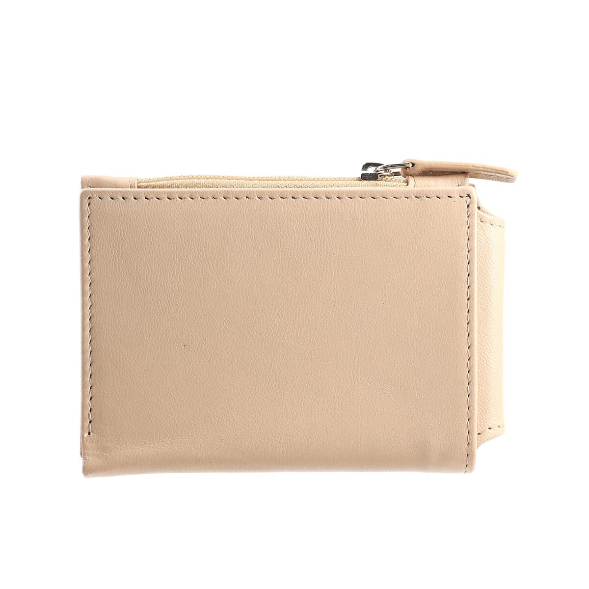 Beige Genuine Leather Shoulder Bag and Wallet image number 4