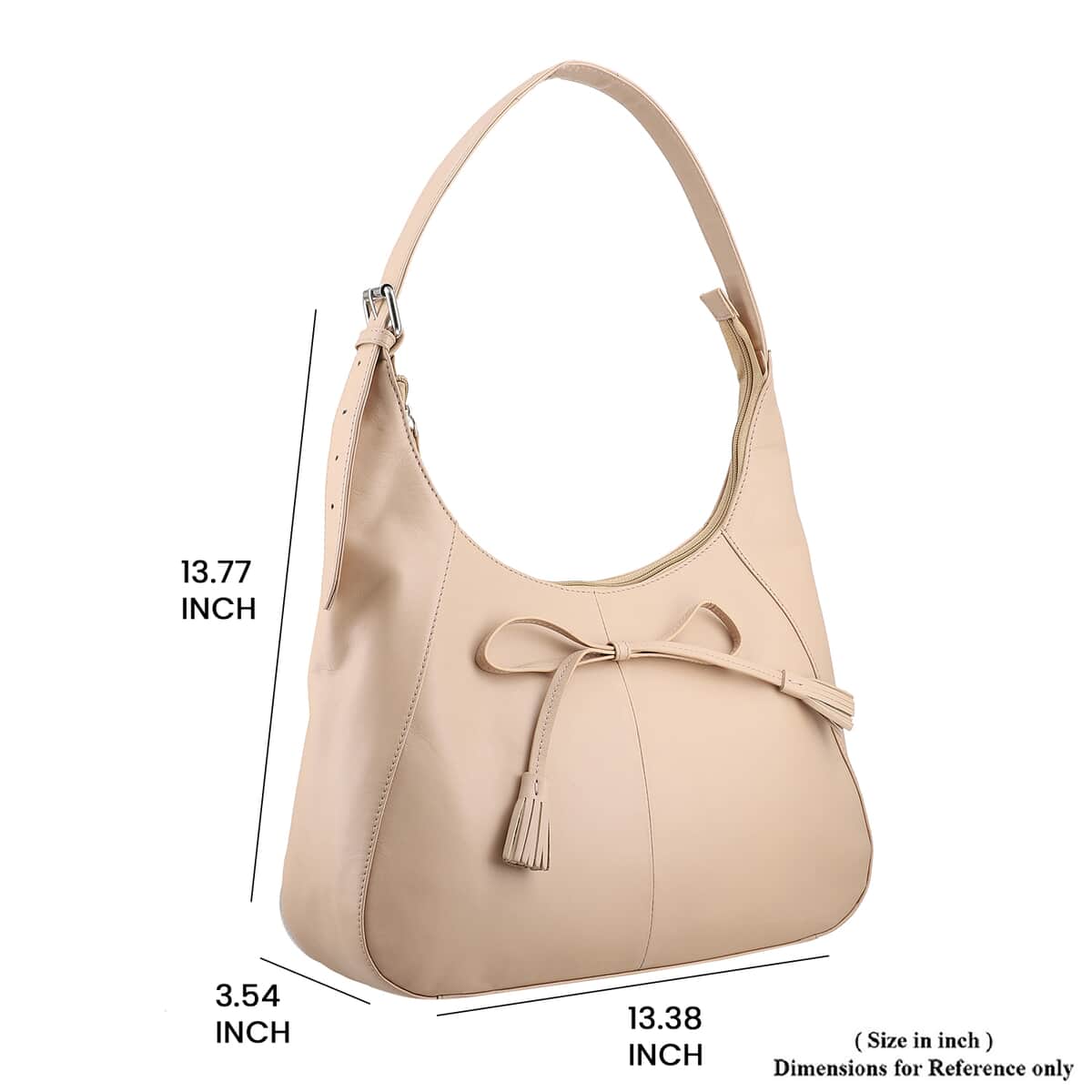 Beige Genuine Leather Shoulder Bag and Wallet image number 7