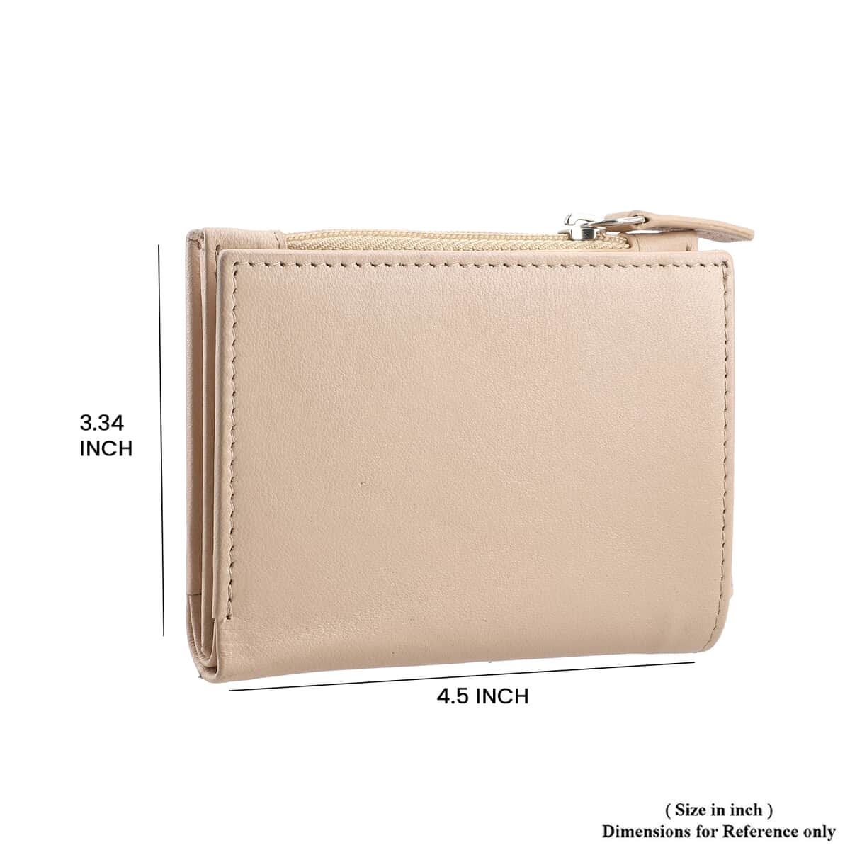 Beige Genuine Leather Shoulder Bag and Wallet image number 8