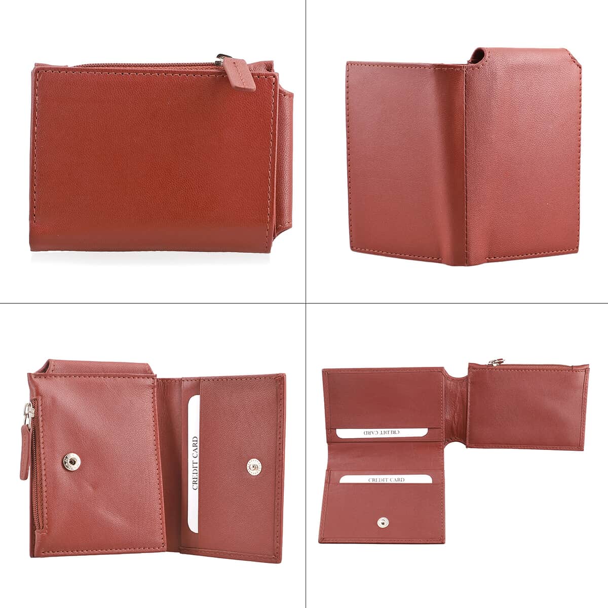 Wine Red Genuine Leather Shoulder Bag and Wallet image number 6