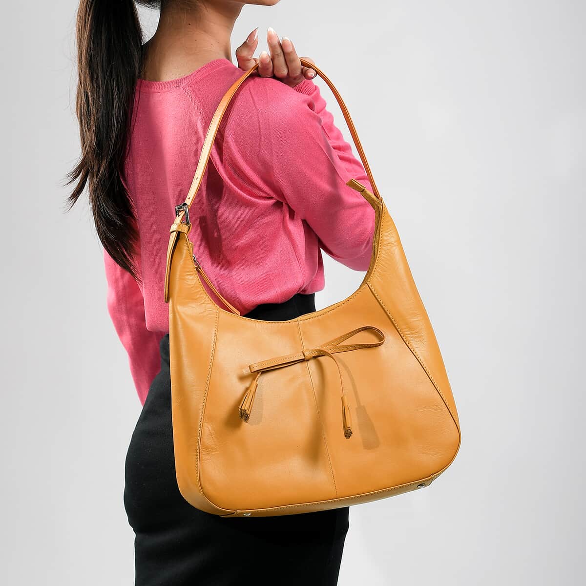 Mustard Genuine Leather Shoulder Bag and Wallet image number 2