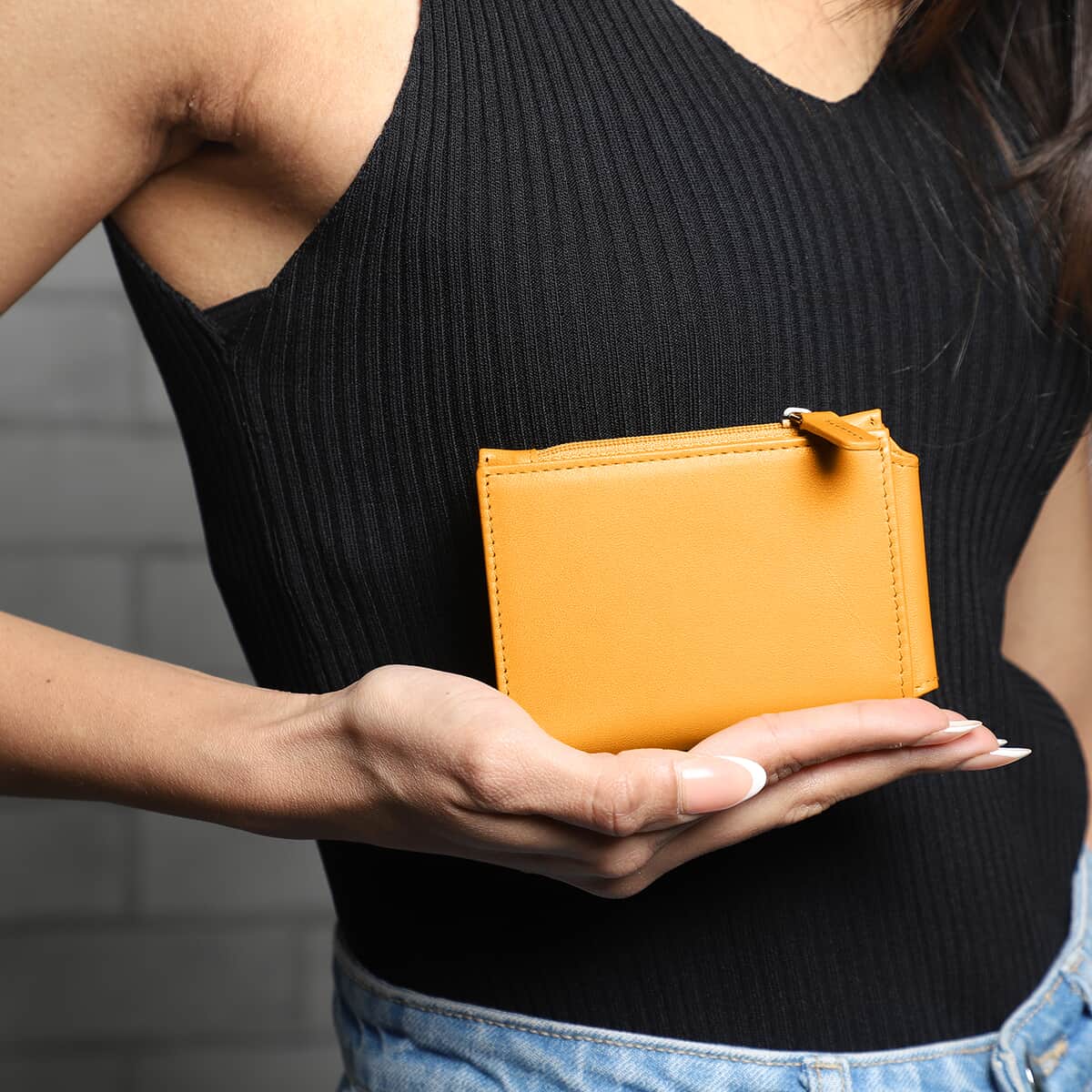 Mustard Genuine Leather Shoulder Bag and Wallet image number 5