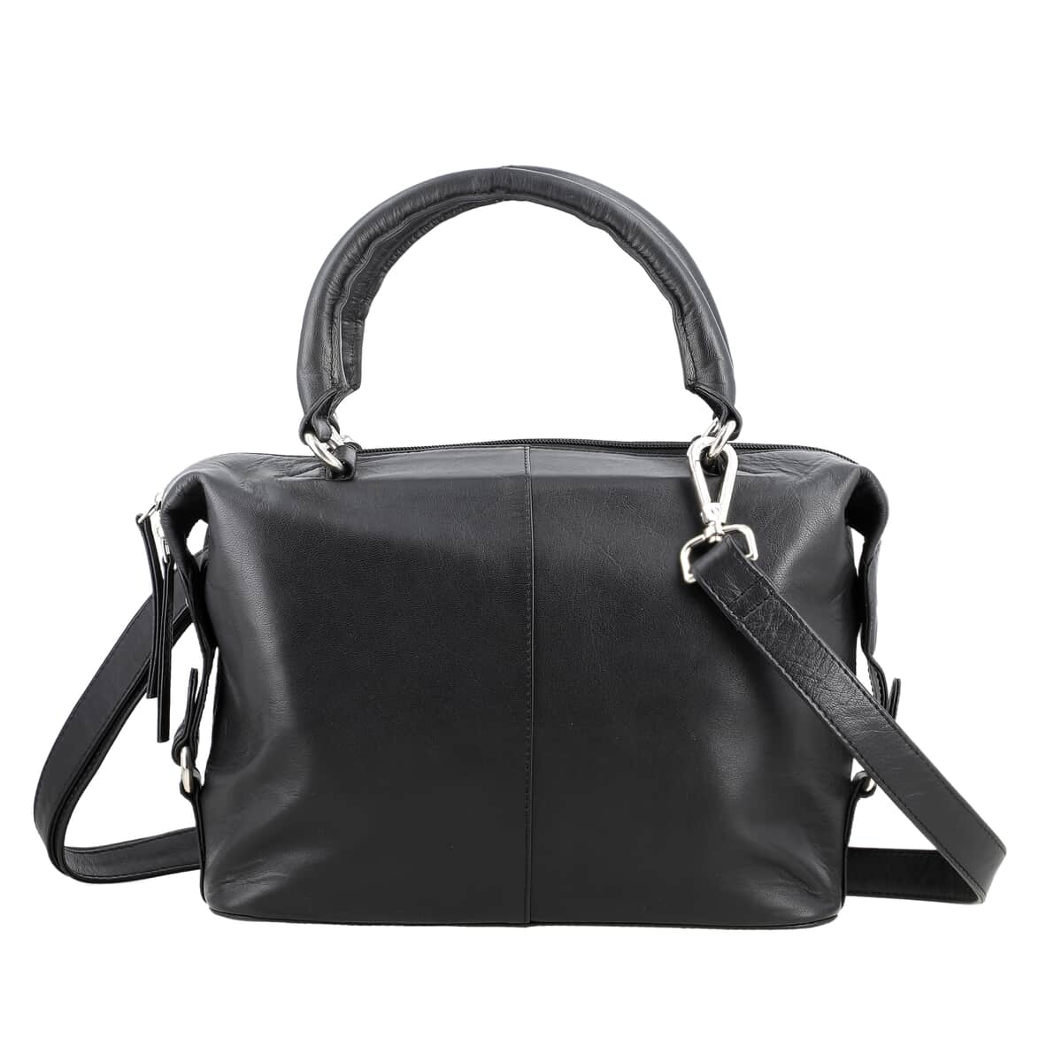 100% Genuine leather shoulder  bag Size- 10.6L x 7.67H x 4.33W inches COLOR: Black image number 0