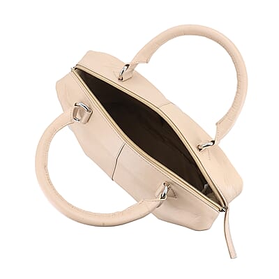Beige Genuine Leather Shoulder Bag