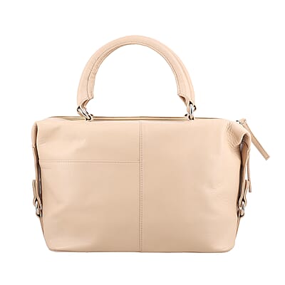 Beige Genuine Leather Shoulder Bag