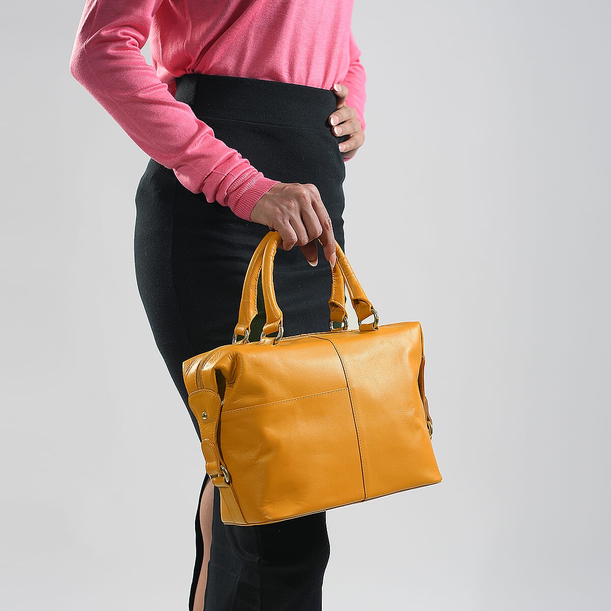 Mustard Genuine Leather Shoulder Bag image number 1