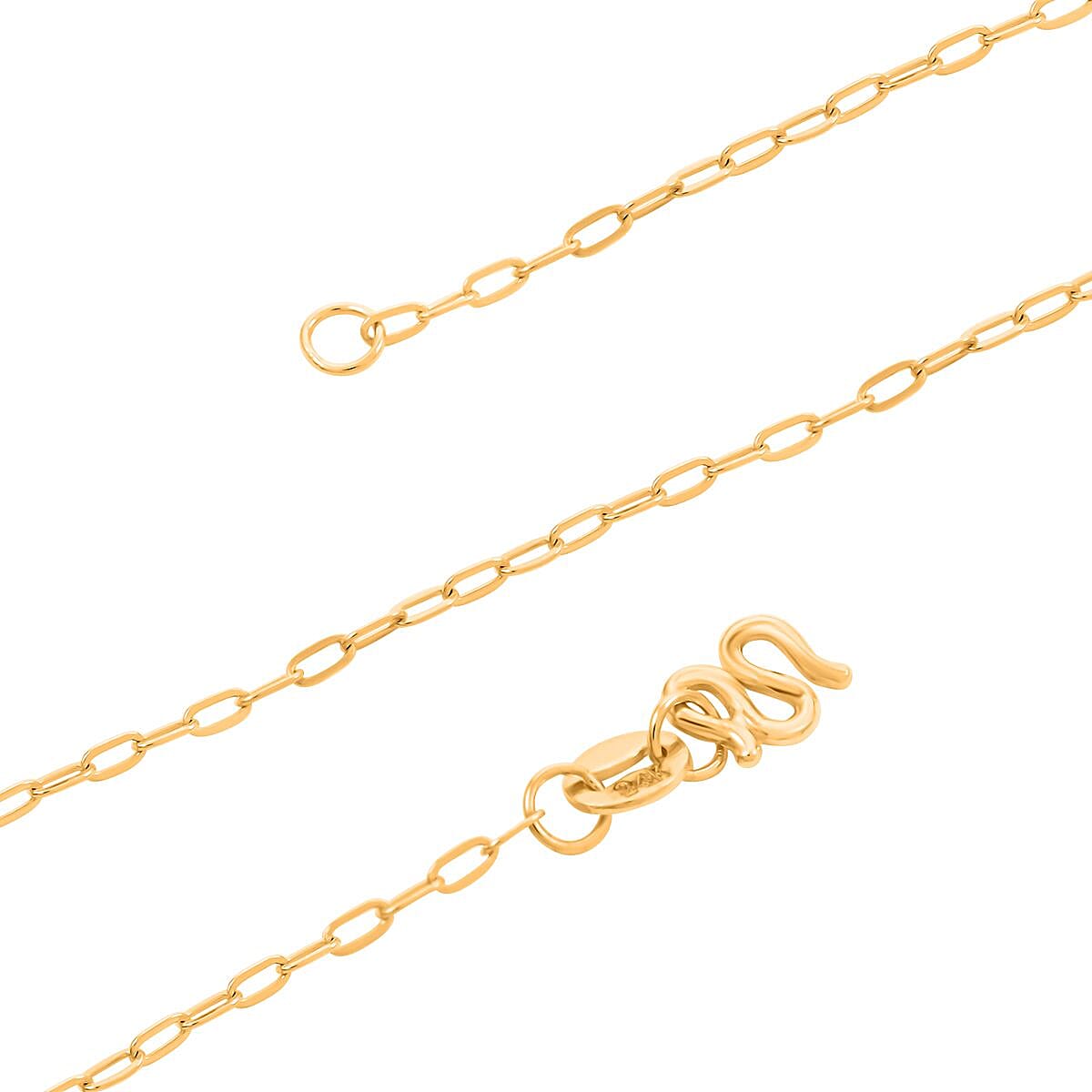 24K Yellow Gold Cable Link Chain Necklace 20 Inches 3 Grams image number 2