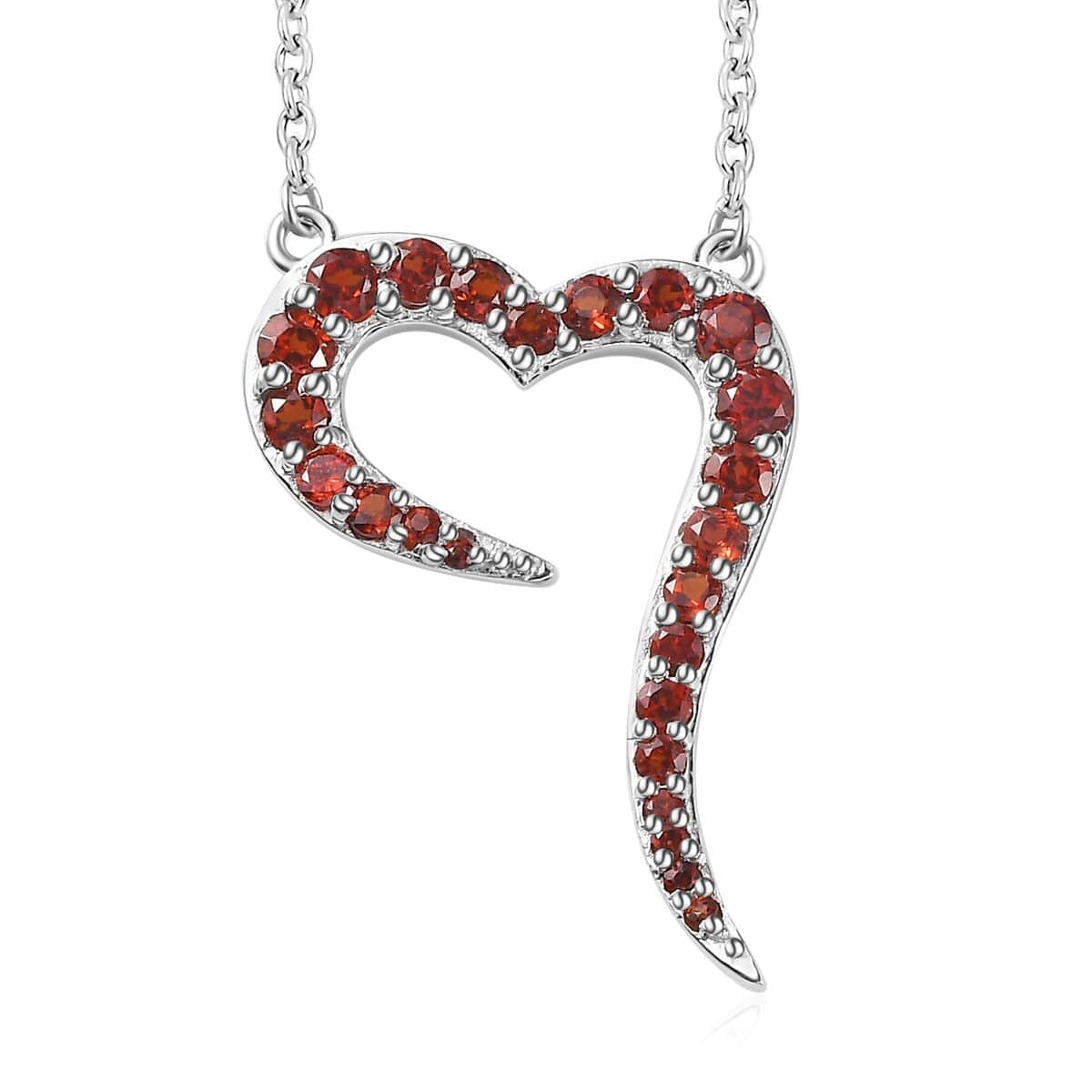 Mozambique Garnet Necklace 18 Inches in Platinum Over Sterling Silver 1.80 ctw image number 0