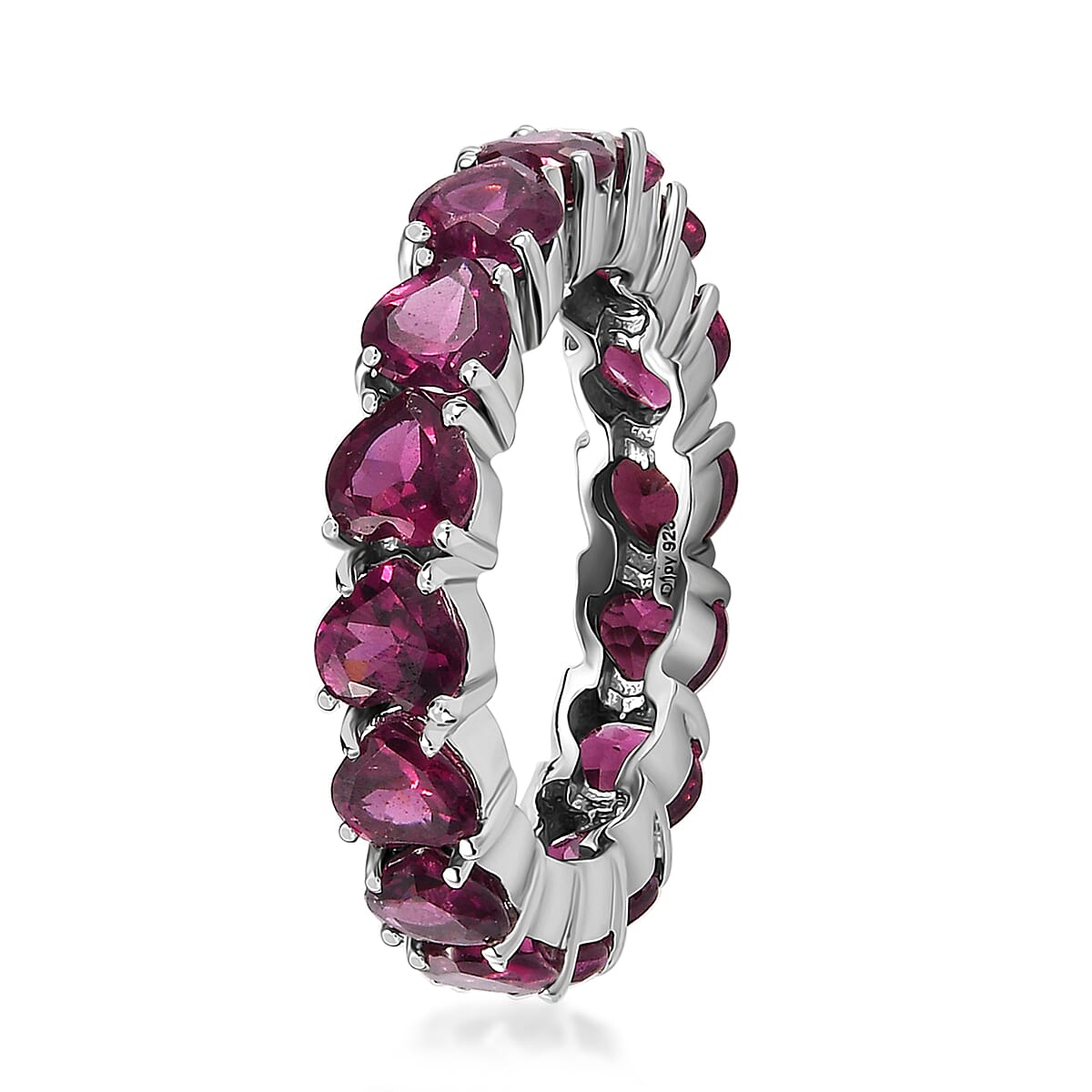 Orissa Rhodolite Garnet Eternity Band Ring in Platinum Over Sterling Silver (Size 8) 5.65 ctw image number 3