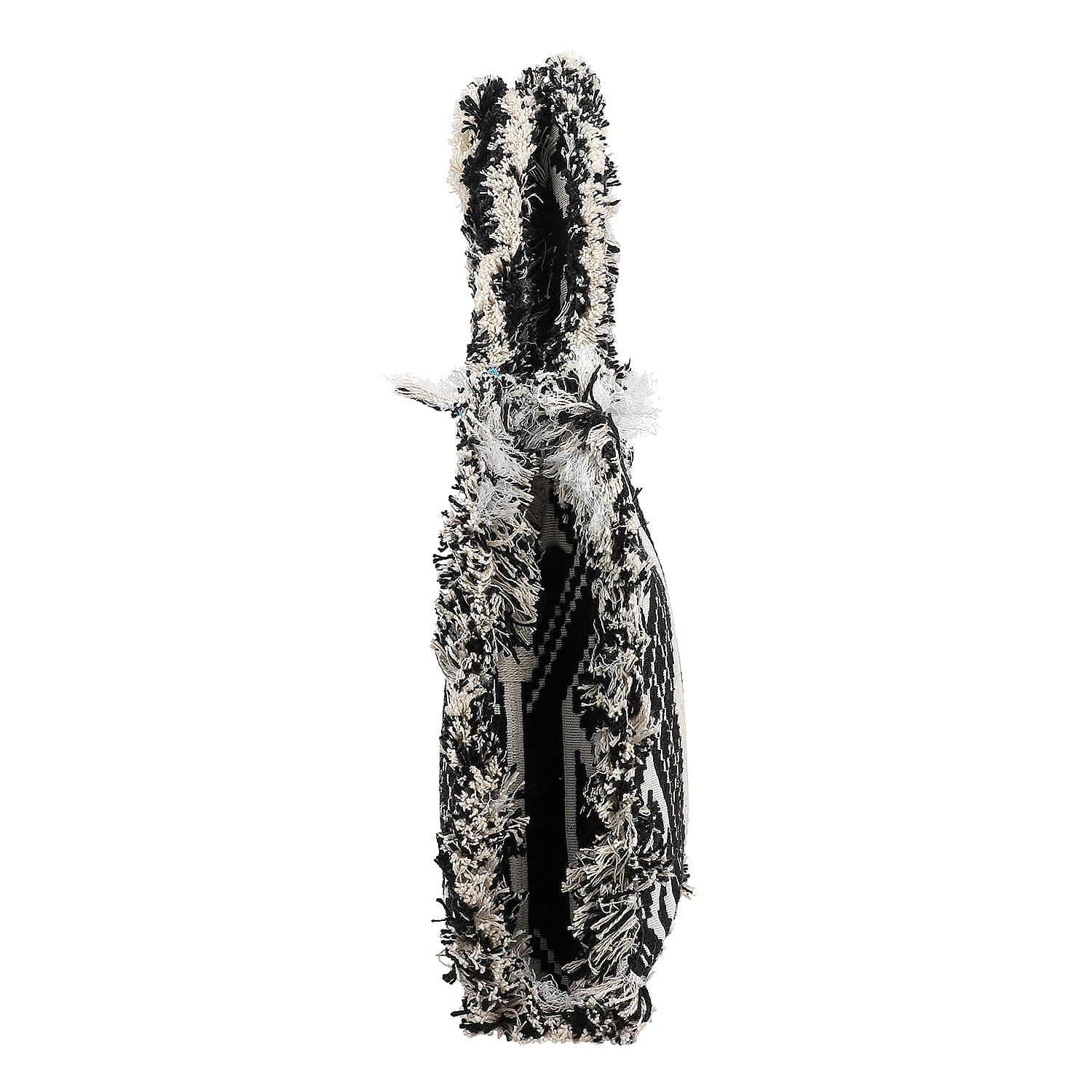 Black and White Handloom Fabric Tote Bag