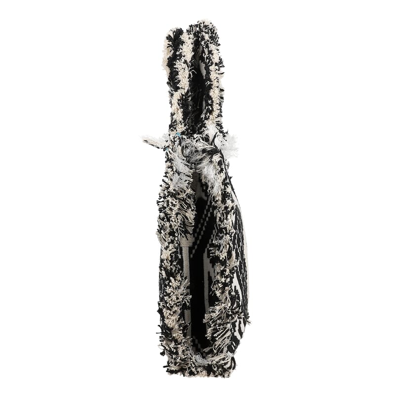 Black and White Handloom Fabric Tote Bag