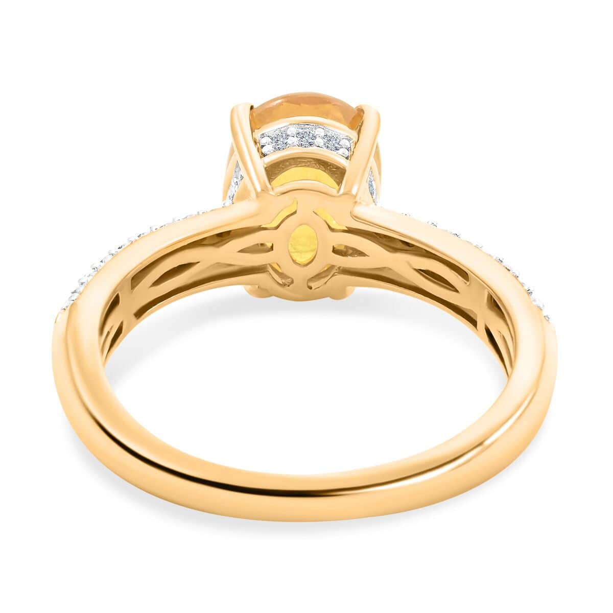 Premium Yellow Sapphire and Moissanite Ring in Vermeil Yellow Gold Over Sterling Silver (Size 7.0) 3.00 ctw image number 4