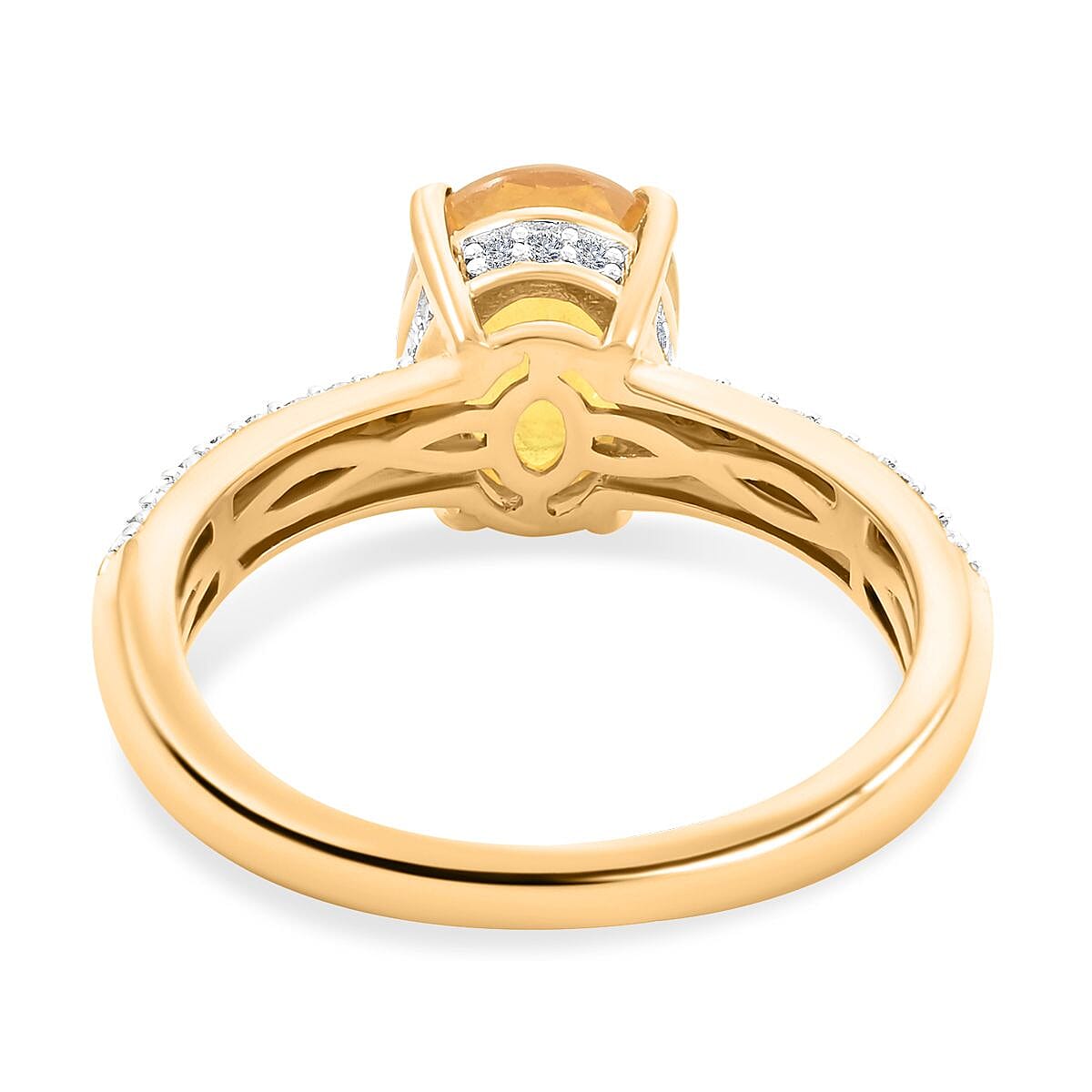 Premium Yellow Sapphire and Moissanite Ring in Vermeil Yellow Gold Over Sterling Silver (Size 8.0) 3.00 ctw image number 4