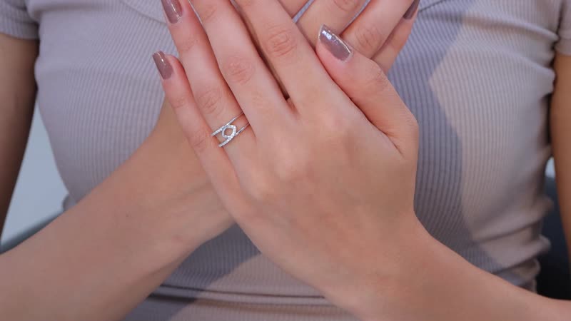 Moissanite Infinity Double Band Ring in Platinum Over Sterling Silver (Size 5.0) 0.40 ctw