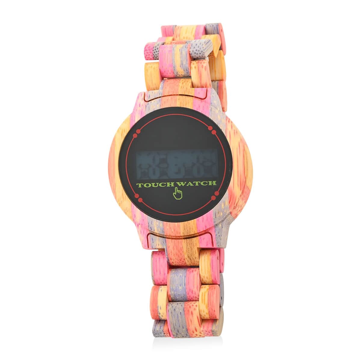 Genoa Electronic Movement LED Dial Watch with Colored Bamboo Strap (44mm) (6.0-7.0 Inch) image number 0