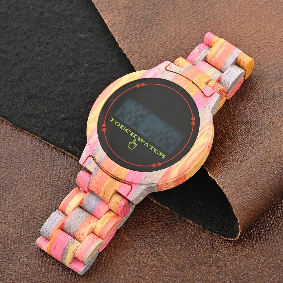 Genoa Electronic Movement LED Dial Watch with Colored Bamboo Strap (44mm) (6.0-7.0 Inch) image number 1