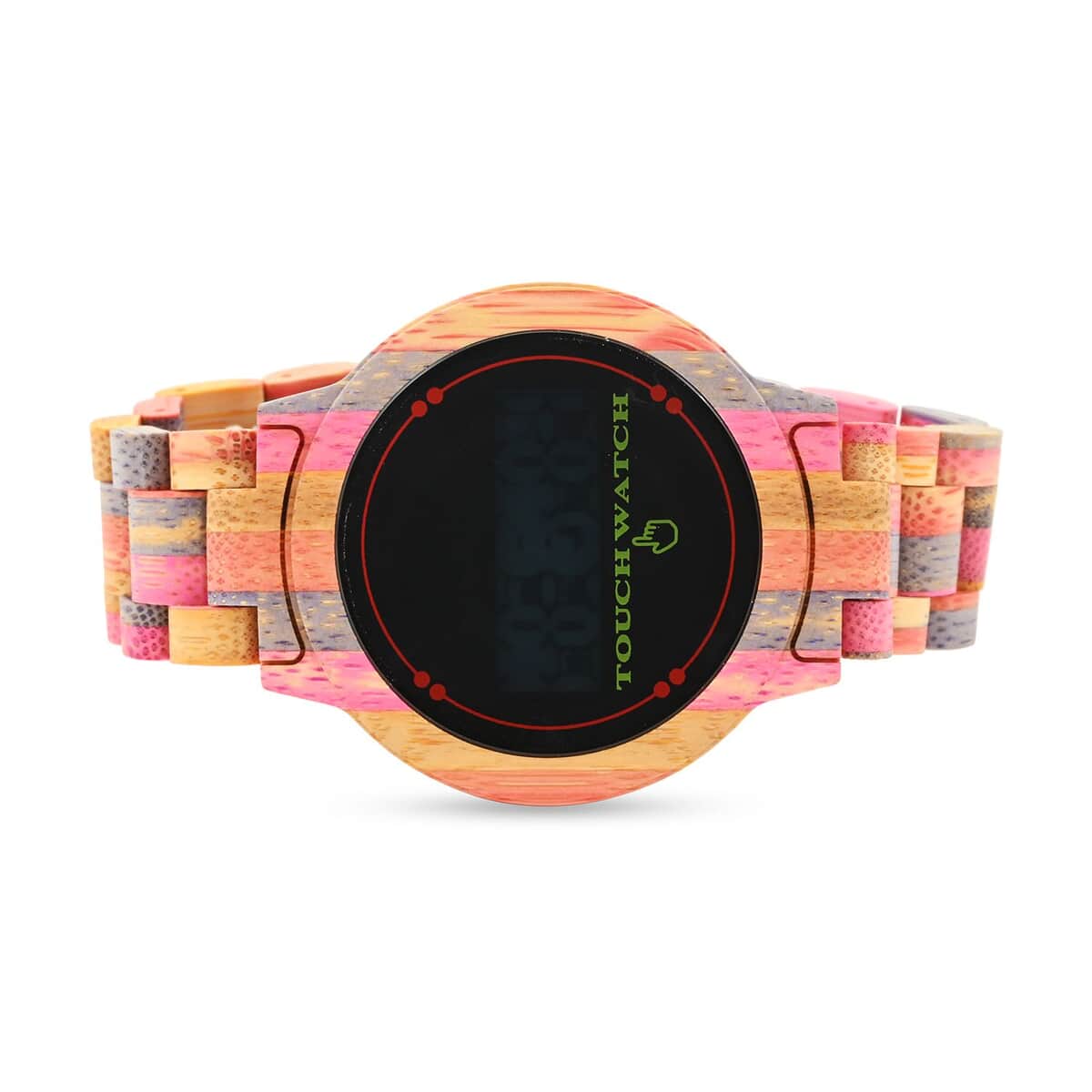 Genoa Electronic Movement LED Dial Watch with Colored Bamboo Strap (44mm) (6.0-7.0 Inch) image number 3