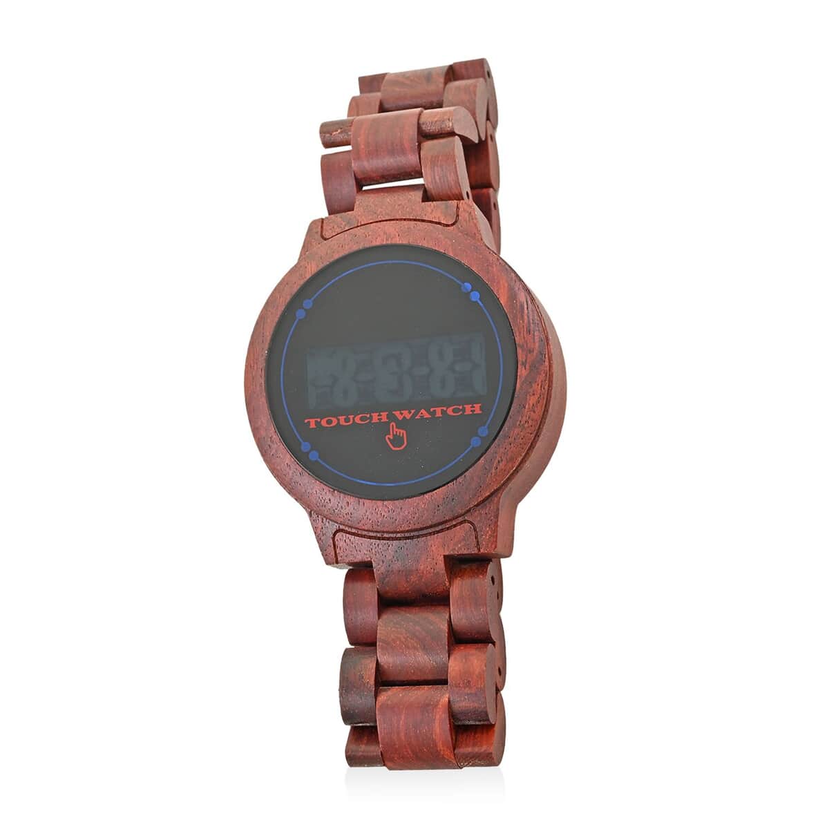 Genoa Electronic Movement LED Dial Watch with Red Sandalwood Strap (44mm) (6.0-7.0 Inch) image number 0