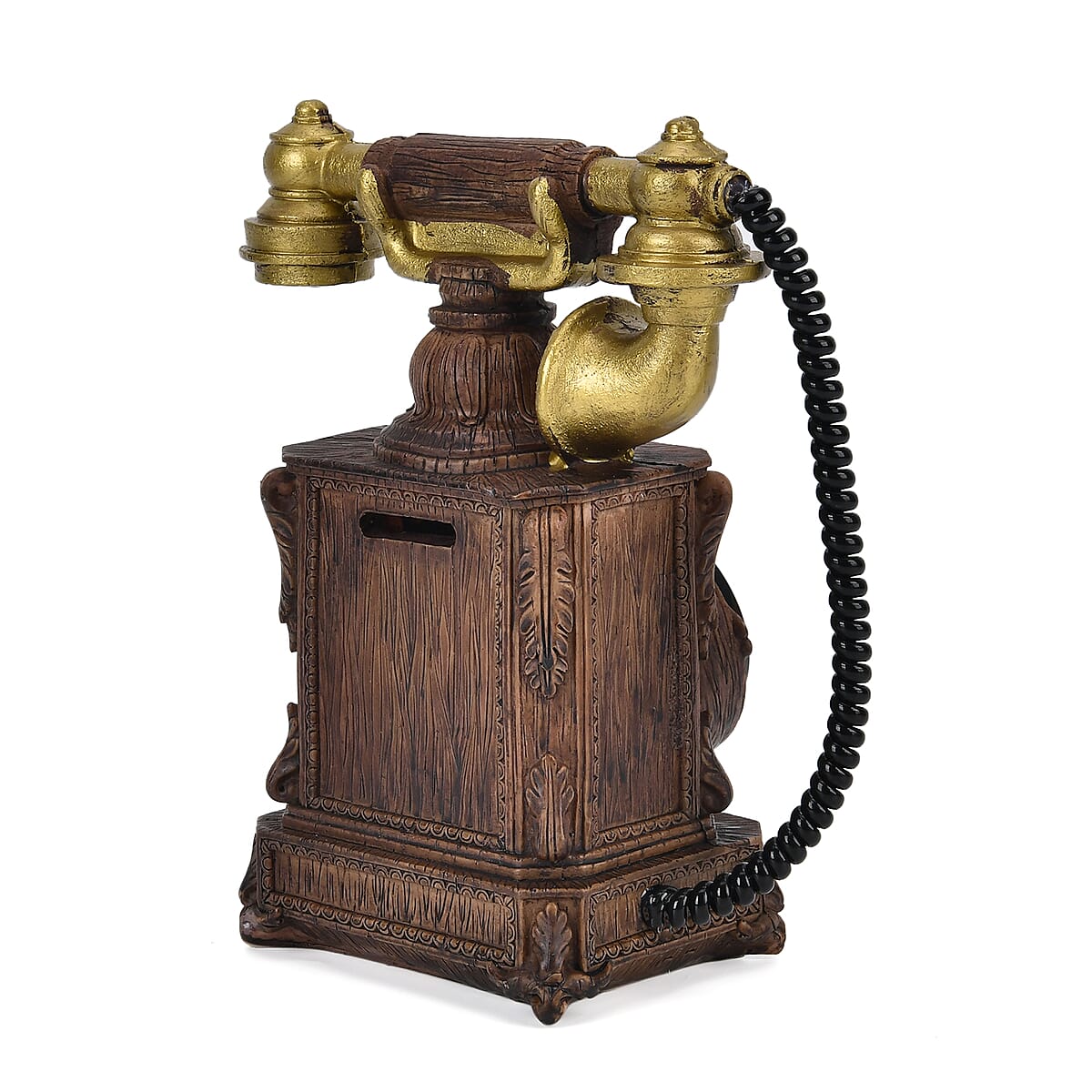 Vintage Telephone Pattern Resin Clock (AA Battery Not Included) image number 3