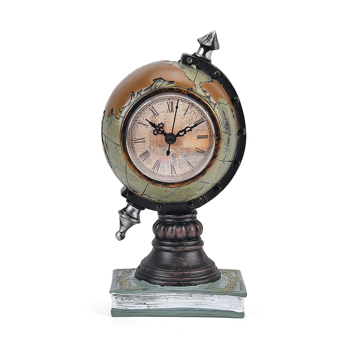 Globe Pattern Resin Clock (AA Battery Not Included) image number 0