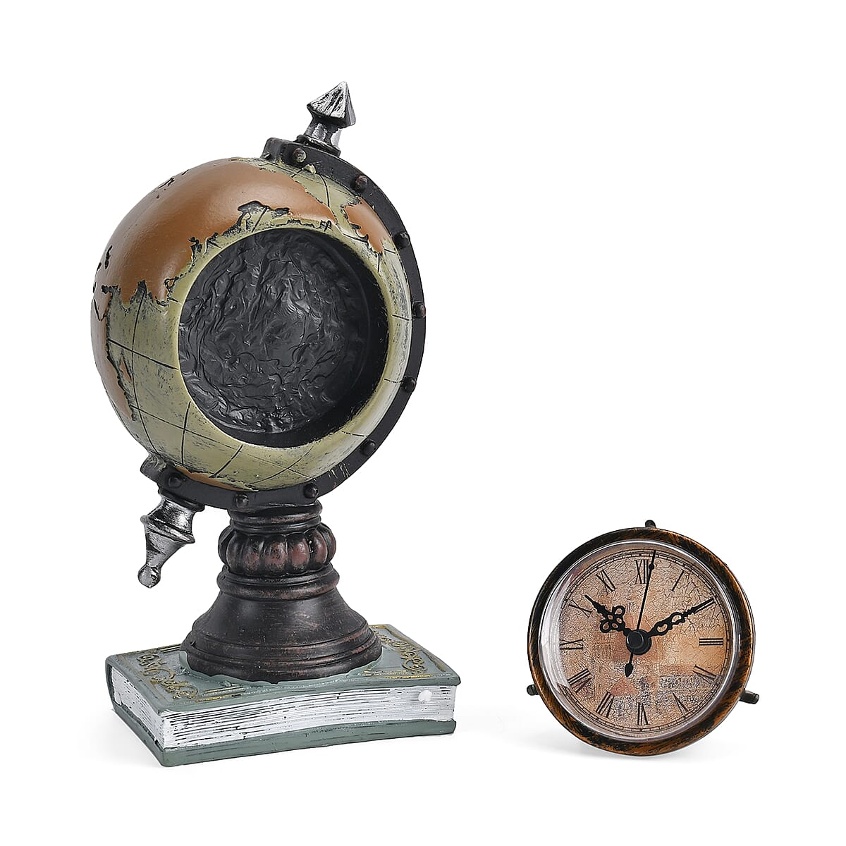 Globe Pattern Resin Clock (AA Battery Not Included) image number 5