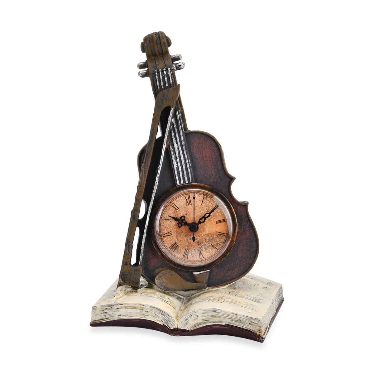 Value Buy Violin Pattern Resin Clock (AA Battery Not Included) image number 0