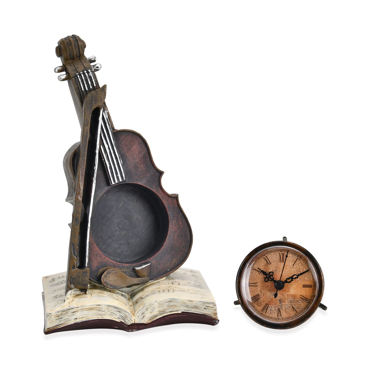 Value Buy Violin Pattern Resin Clock (AA Battery Not Included) image number 4