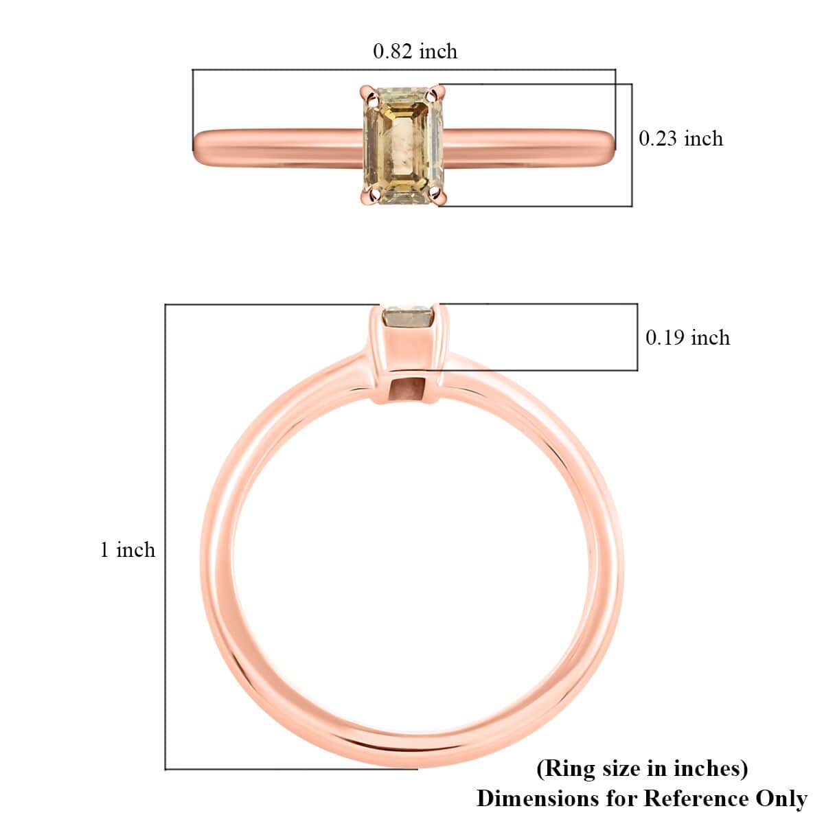 Luxoro 10K Rose Gold I3 Natural Champagne Diamond Solitaire Ring (Size 7.0) 0.50 ctw image number 4