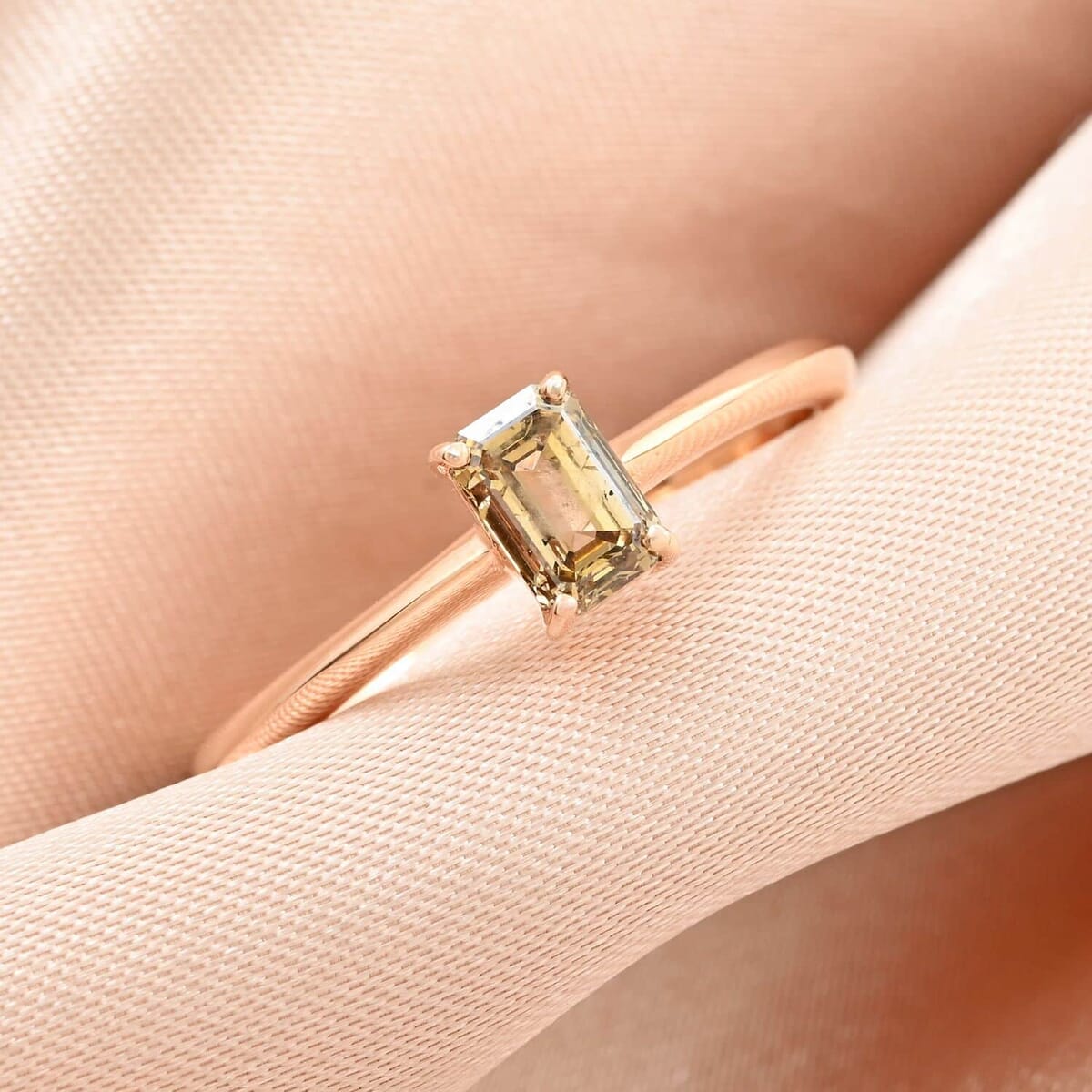 Luxoro 10K Rose Gold I3 Natural Champagne Diamond Solitaire Ring (Size 6.0) 0.50 ctw image number 1