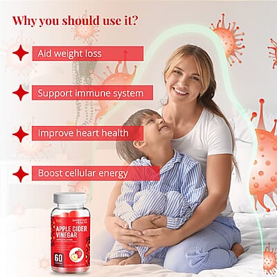 Kelz Apple Cider Vinegar Digestive Health Supplement (Mother & Ginger Extract) 60 Gummies
