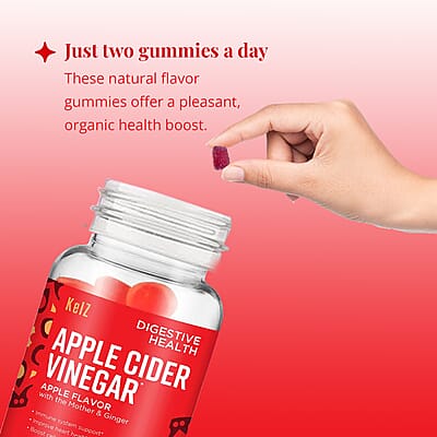 Kelz Apple Cider Vinegar Digestive Health Supplement (Mother & Ginger Extract) 60 Gummies