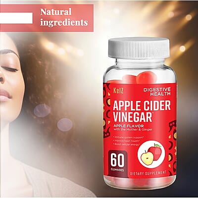 Kelz Apple Cider Vinegar Digestive Health Supplement (Mother & Ginger Extract) 60 Gummies