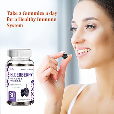 Kelz Elderberry with Zinc and Vitamin C (Berry Flavor)