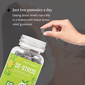 Kelz Ashwagandha De-Stress Supplement (Strawberry Flavor) 60 Gummies