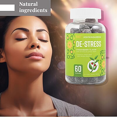 Kelz Ashwagandha De-Stress Supplement (Strawberry Flavor) 60 Gummies