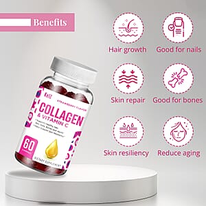 Kelz Collagen & Vitamin C Supplement (Strawberry Flavor) 60 Gummies