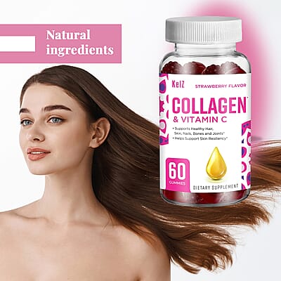Kelz Collagen & Vitamin C Supplement (Strawberry Flavor) 60 Gummies