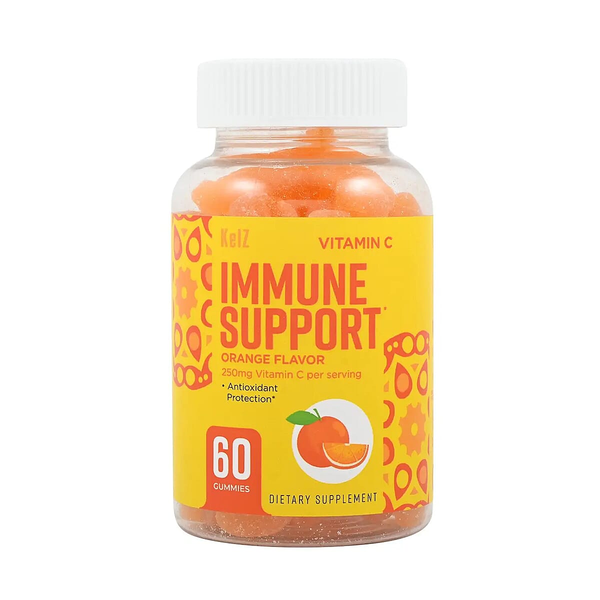 Kelz Vitamin C Immune Support Supplement (Orange Flavor) 60 Gummies image number 0