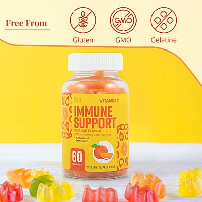 Kelz Vitamin C Immune Support Supplement (Orange Flavor) 60 Gummies