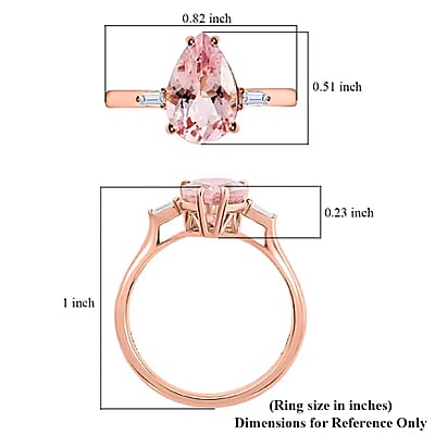 Iliana AAA Pink Morganite Ring, G-H SI Diamond Accent Ring, 18K Rose Gold Ring, Wedding Ring, Gold Gift For Her  1.90 ctw (Size 11)