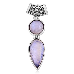 Bali Legacy Premium Rainbow Moonstone Pendant in Sterling Silver 11.25 ctw