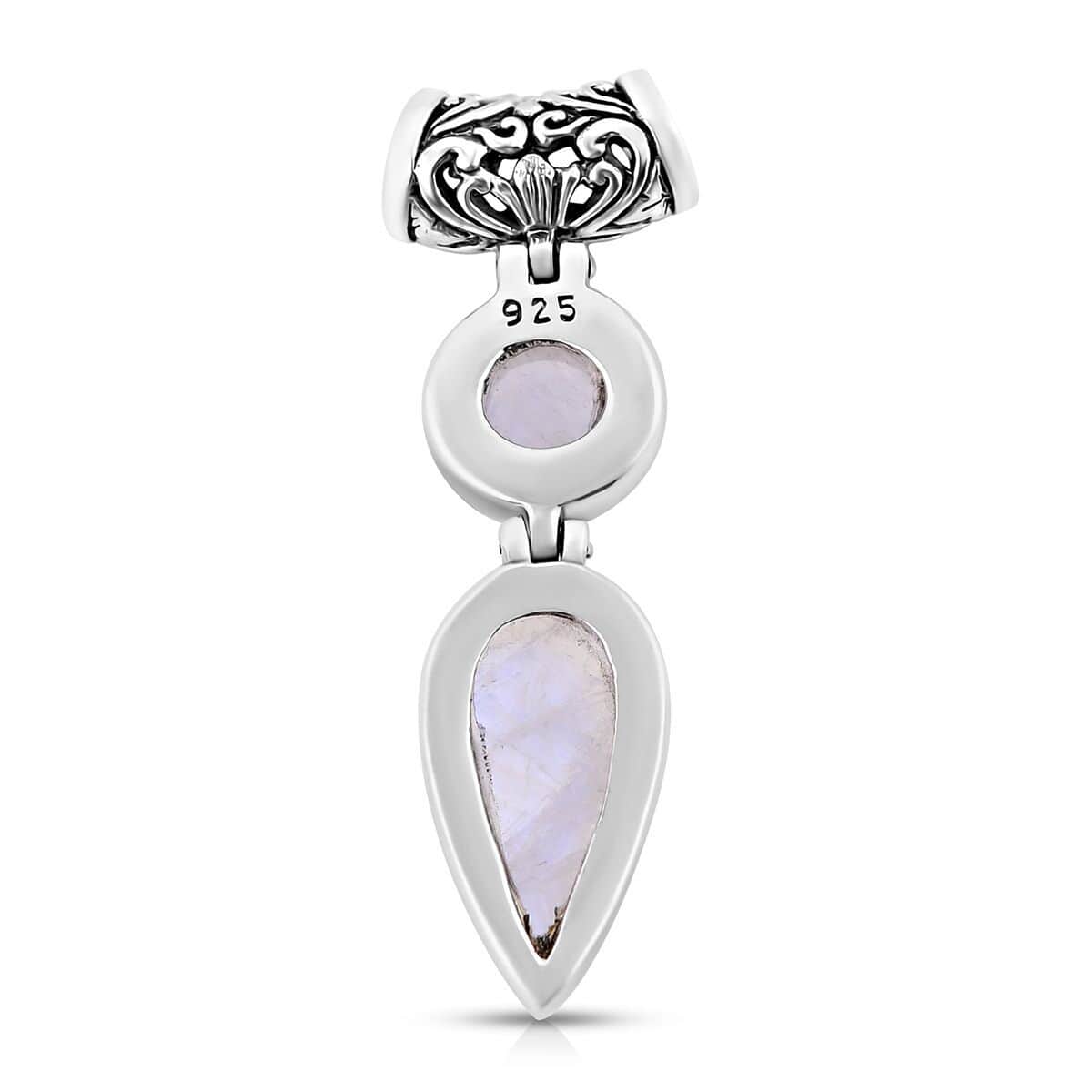 Bali Legacy Premium Rainbow Moonstone Pendant in Sterling Silver 11.25 ctw image number 4