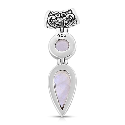 Bali Legacy Premium Rainbow Moonstone Pendant without Chain in Sterling Silver 11.25 ctw