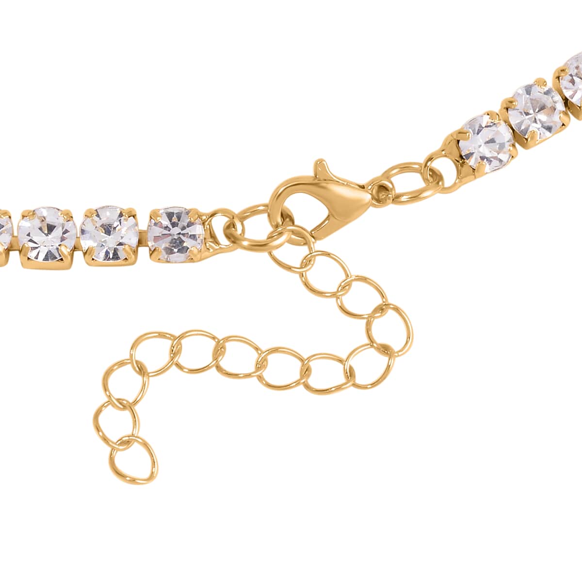 Champagne Glass and Austrian Crystal Heart Necklace 20-22 Inches in Goldtone image number 5