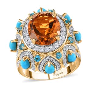 GP Bella Italia Collection Premium Santa Ana Madeira Citrine and Multi Gemstone Ring in Vermeil Yellow Gold Over Sterling Silver (Size 10.0) 7.00 ctw