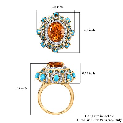 GP Bella Italia Collection Premium Santa Ana Madeira Citrine and Multi Gemstone Ring in Vermeil Yellow Gold Over Sterling Silver (Size 10.0) 7.00 ctw